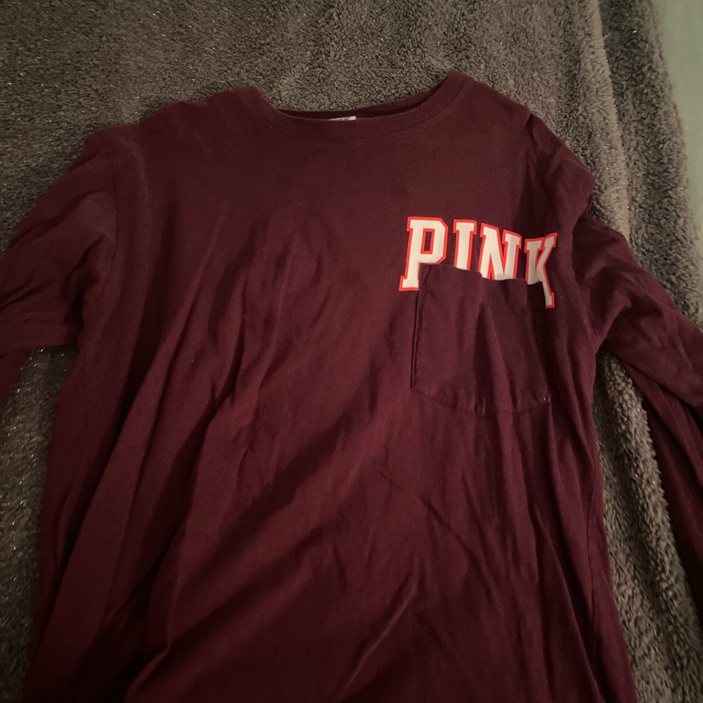 Women pink crew neck long sleeve